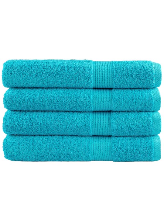 Premium ručníky solund 4 ks tyrkysové 100x200 cm 600 g/m²