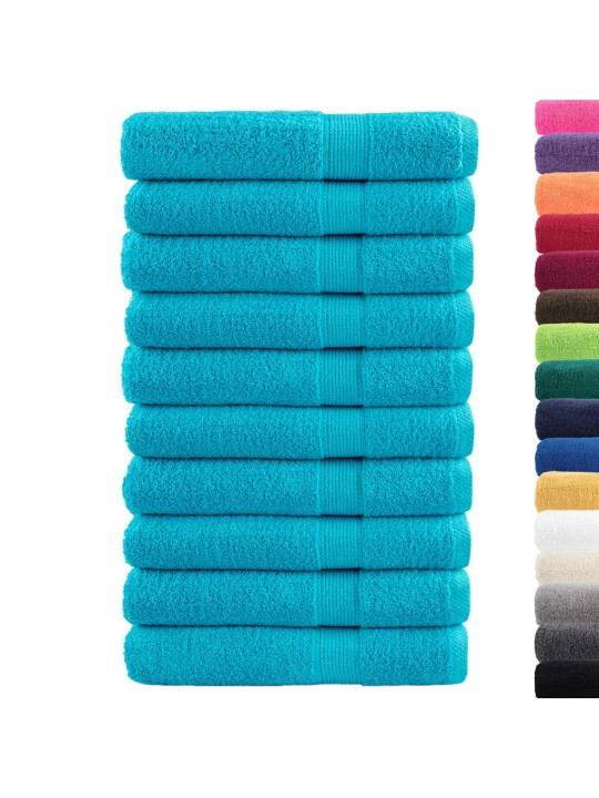 Premium ručníky solund 10 ks tyrkysové 100x200 cm 600 g/m²