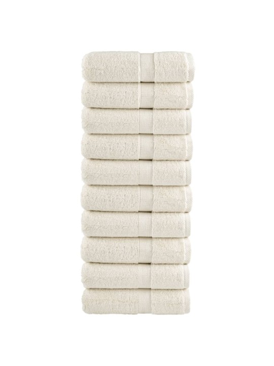 Premium ručníky na ruce solund 10 ks krémové 30x30 cm 600 g/m²