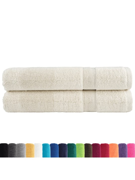 Premium ručníky solund 2 ks krémové 100 x 200 cm 600 g/m²