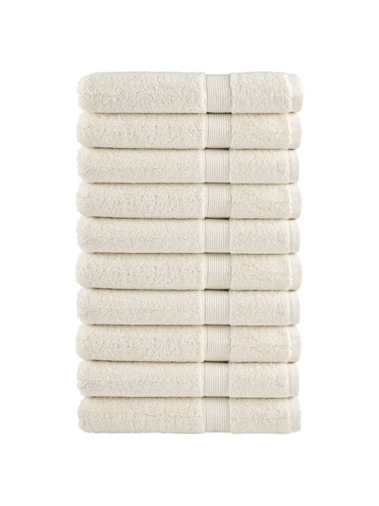 Premium ručníky solund 10 ks krémové 100 x 200 cm 600 g/m²