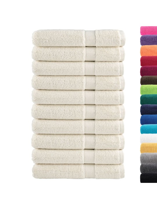 Premium ručníky solund 10 ks krémové 100 x 200 cm 600 g/m²