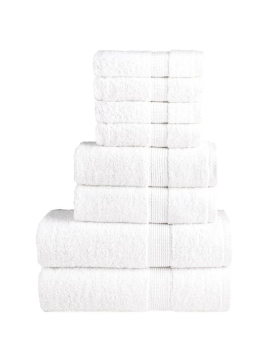 8dílná sada ručníků Premium SOLUND bílá 600 g/m²