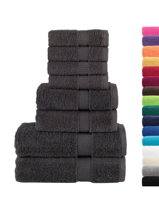 8dílná sada ručníků Premium SOLUND antracitová 600 g/m²