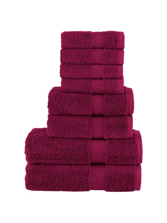 8dílná sada ručníků premium solund bordó 600 g/m²
