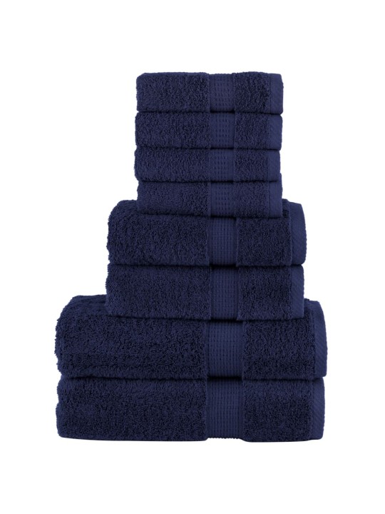 8dílná sada ručníků premium solund navy modrá 600 g/m²
