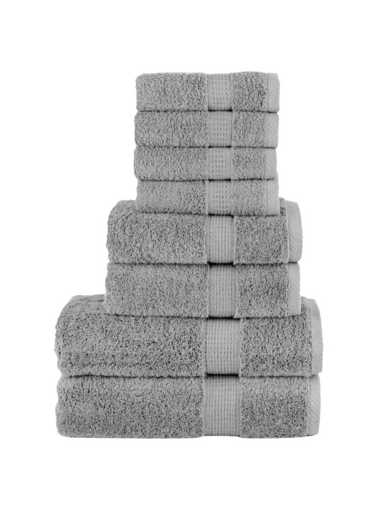 8dílná sada ručníků premium solund šedá 600 g/m²