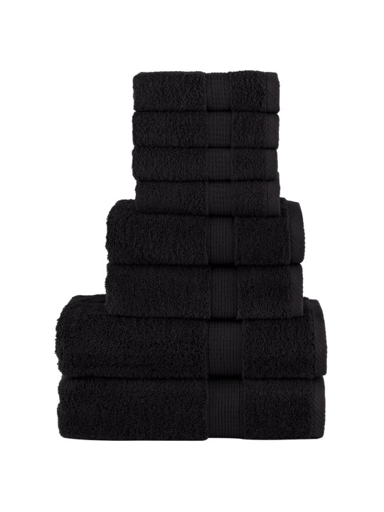 8dílná sada ručníků premium solund černá 600 g/m²