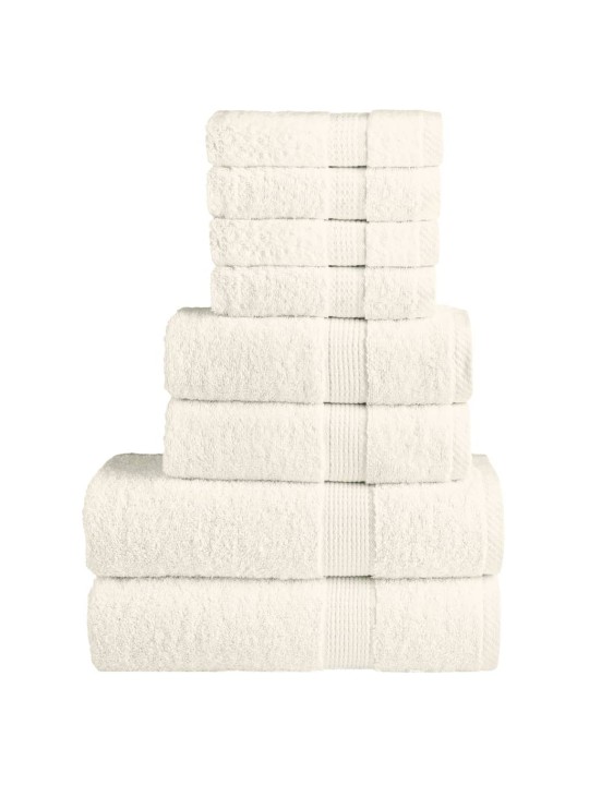 8dílná sada ručníků premium solund krémová 600 g/m²