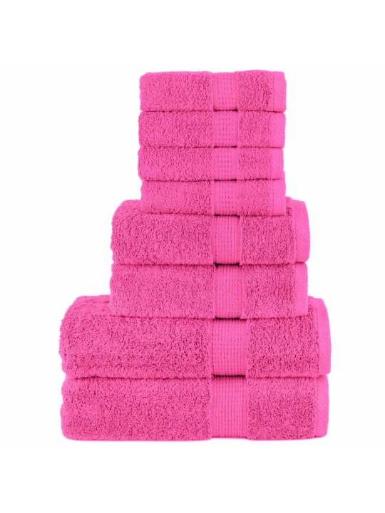 8dílná sada ručníků premium solund růžová 600 g/m²