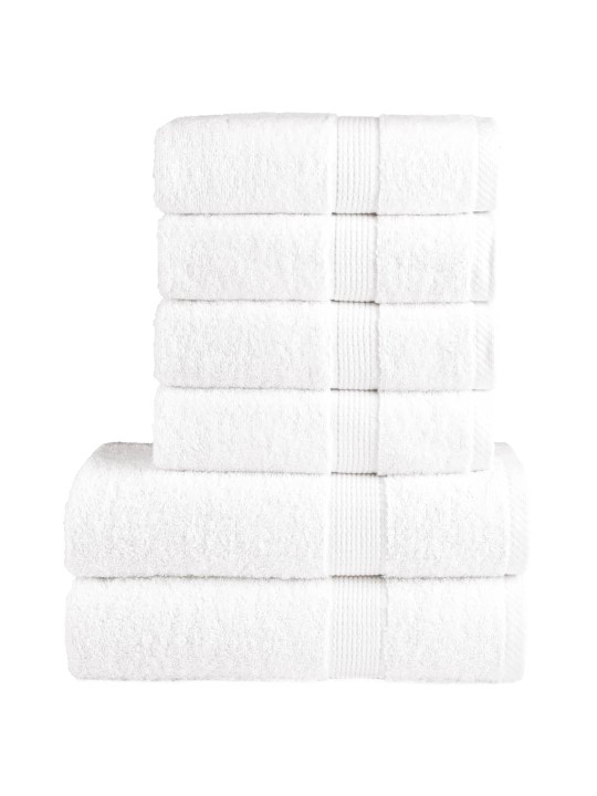6dílná sada ručníků Premium SOLUND bílá 600 g/m²