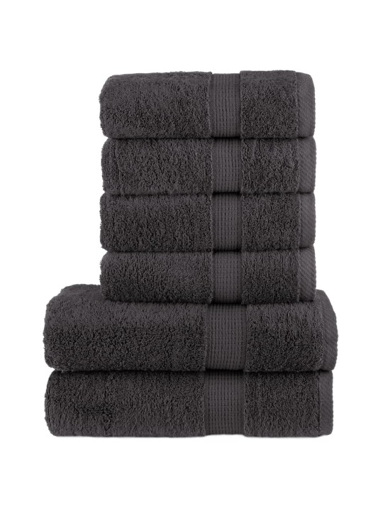 6dílná sada ručníků Premium SOLUND antracitová 600 g/m²