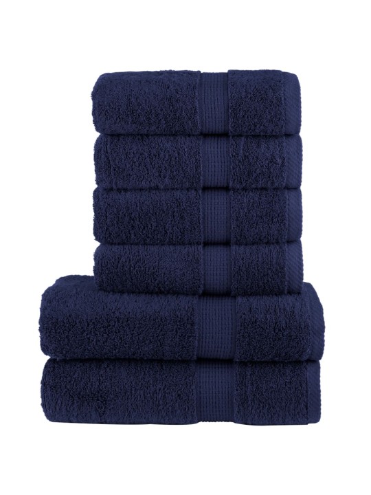 6dílná sada ručníků Premium SOLUND navy modrá 600 g/m²