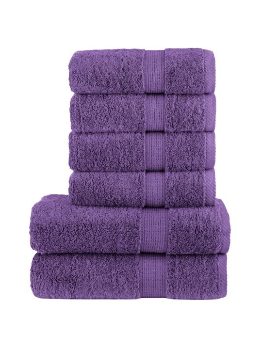 6dílná sada ručníků premium solund fialová 600 g/m²