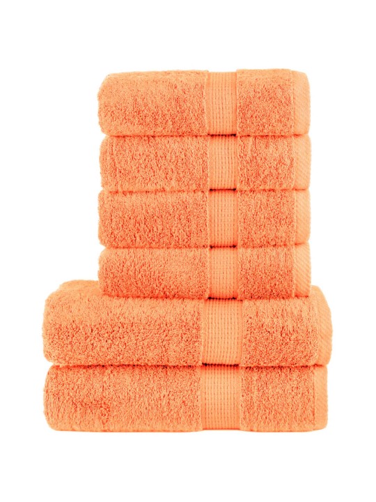 6dílná sada ručníků premium solund oranžové 600 g/m²