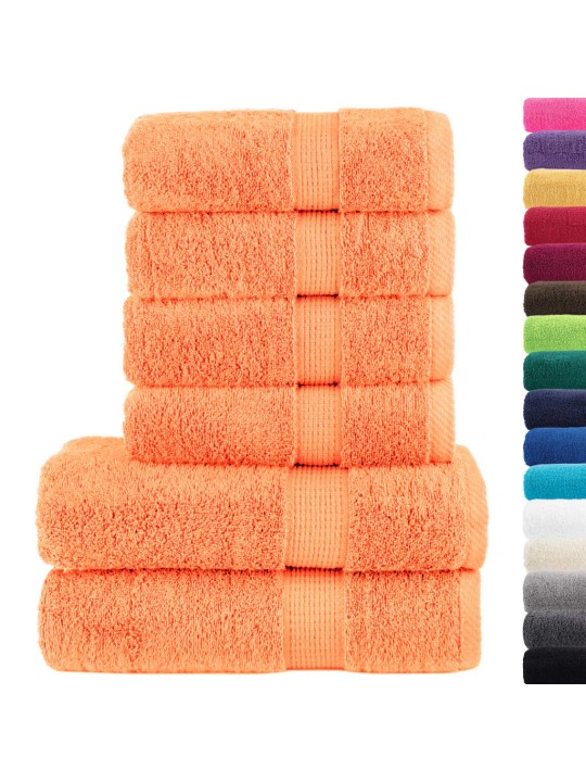 6dílná sada ručníků premium solund oranžové 600 g/m²