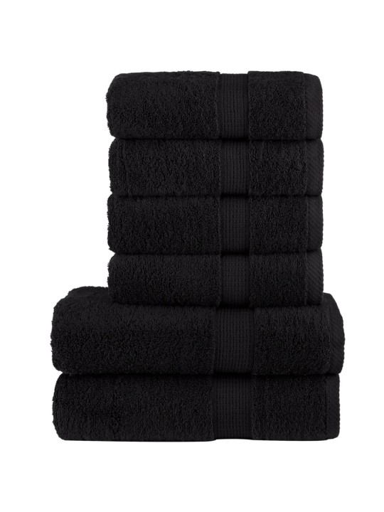 6dílná sada ručníků premium solund černá 600 g/m²