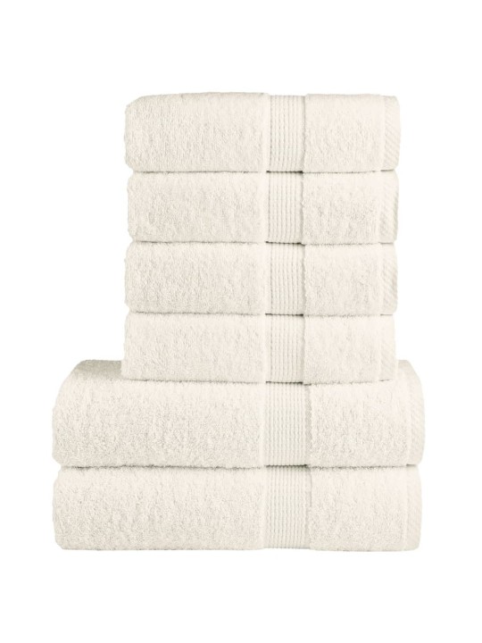 6dílná sada ručníků premium solund krémová 600 g/m²