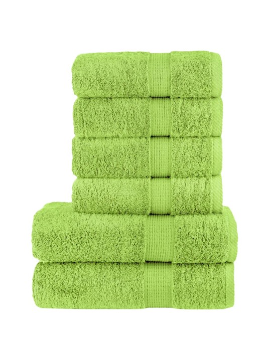 6dílná sada ručníků premium solund jablkově zelená 600g/m²