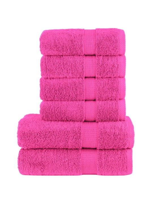 6dílná sada ručníků premium solund růžová 600 g/m²