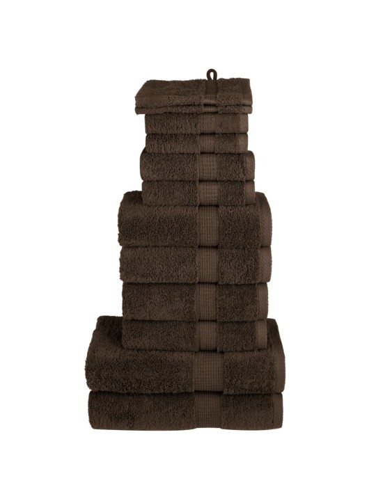 12dílná sada ručníků premium solund hnědá 600 g/m²