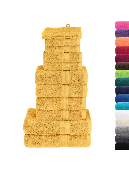 12dílná sada ručníků premium solund zlatá 600 g/m²