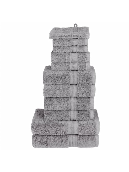12dílná sada ručníků premium solund šedá 600 g/m²