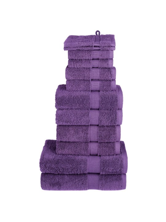 12dílná sada ručníků premium solund fialová 600 g/m²
