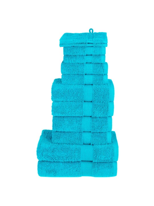 12dílná sada ručníků premium solund tyrkysová 600 g/m²