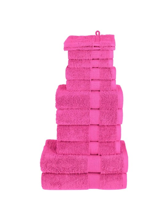 12dílná sada ručníků premium solund růžová 600 g/m²