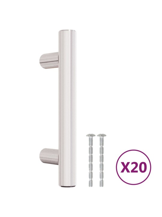 Nábytkové úchytky 20 ks stříbrné 64 mm nerezová ocel