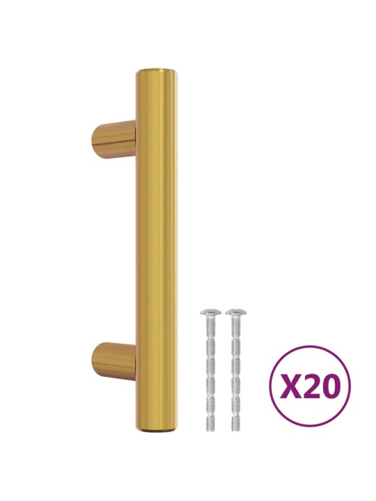 Nábytkové úchytky 20 ks zlaté 64 mm nerezová ocel