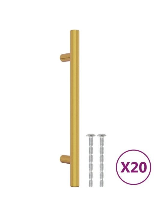 Nábytkové úchytky 20 ks zlaté 128 mm nerezová ocel