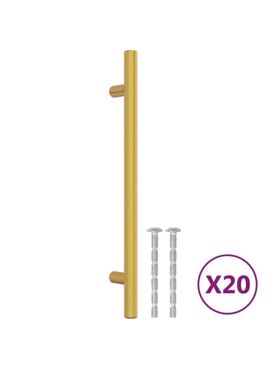Nábytkové úchytky 20 ks zlaté 160 mm nerezová ocel