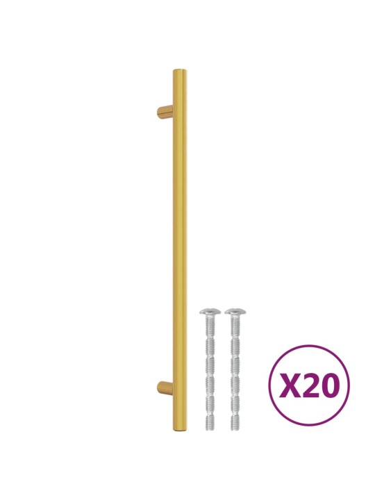 Nábytkové úchytky 20 ks zlaté 224 mm nerezová ocel