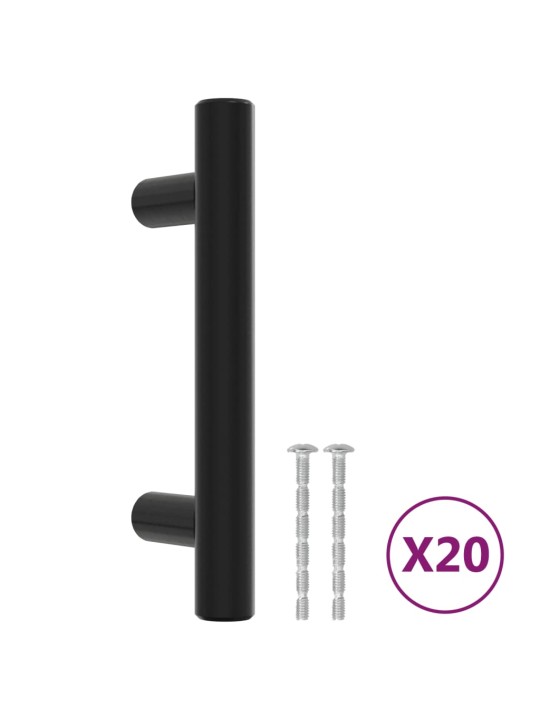 Nábytkové úchytky 20 ks černé 64 mm nerezová ocel