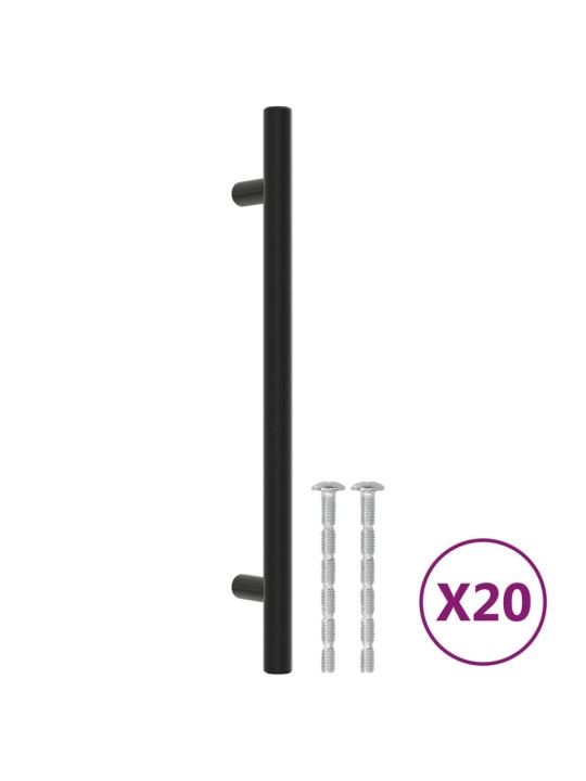 Nábytkové úchytky 20 ks černé 160 mm nerezová ocel