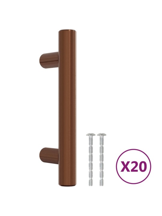 Nábytkové úchytky 20 ks bronzové 64 mm nerezová ocel