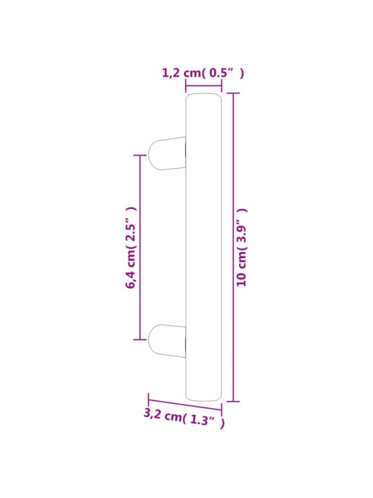Nábytkové úchytky 20 ks bronzové 64 mm nerezová ocel