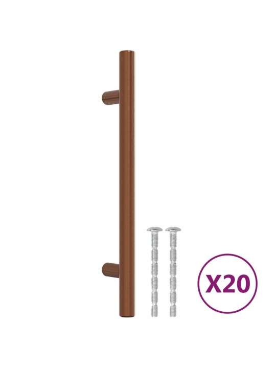 Nábytkové úchytky 20 ks bronzové 128 mm nerezová ocel