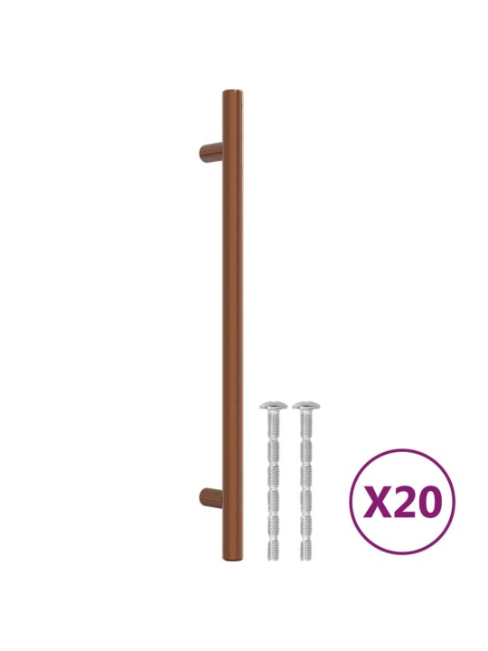 Nábytkové úchytky 20 ks bronzové 192 mm nerezová ocel