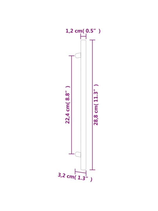 Nábytkové úchytky 10 ks zlaté 224 mm nerezová ocel