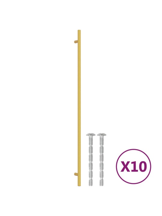 Nábytkové úchytky 10 ks zlaté 480 mm nerezová ocel