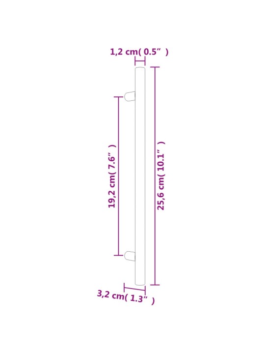 Nábytkové úchytky 10 ks bronzové 192 mm nerezová ocel