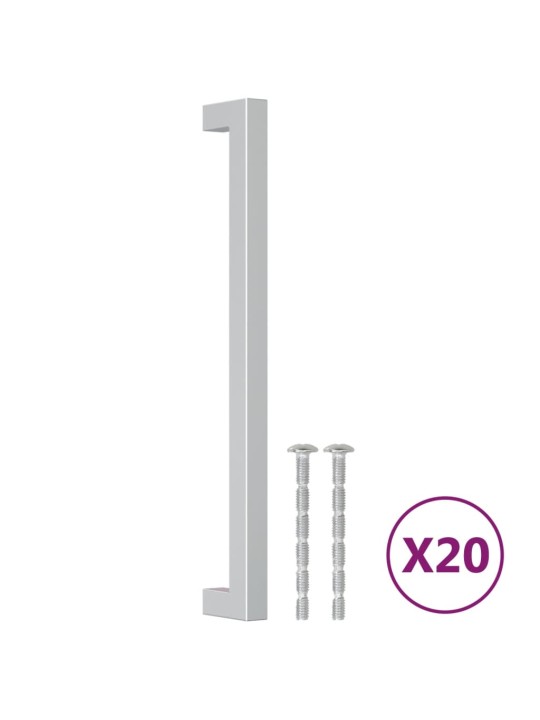 Nábytkové úchytky 20 ks stříbrné 224 mm nerezová ocel