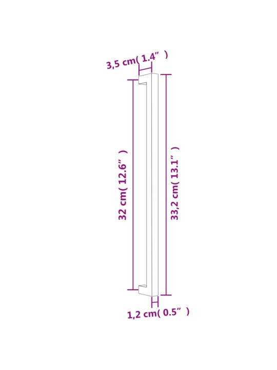 Nábytkové úchytky 20 ks stříbrné 320 mm nerezová ocel