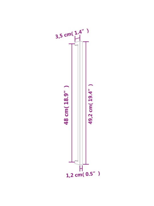 Nábytkové úchytky 20 ks stříbrné 480 mm nerezová ocel