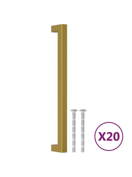 Nábytkové úchytky 20 ks zlaté 224 mm nerezová ocel