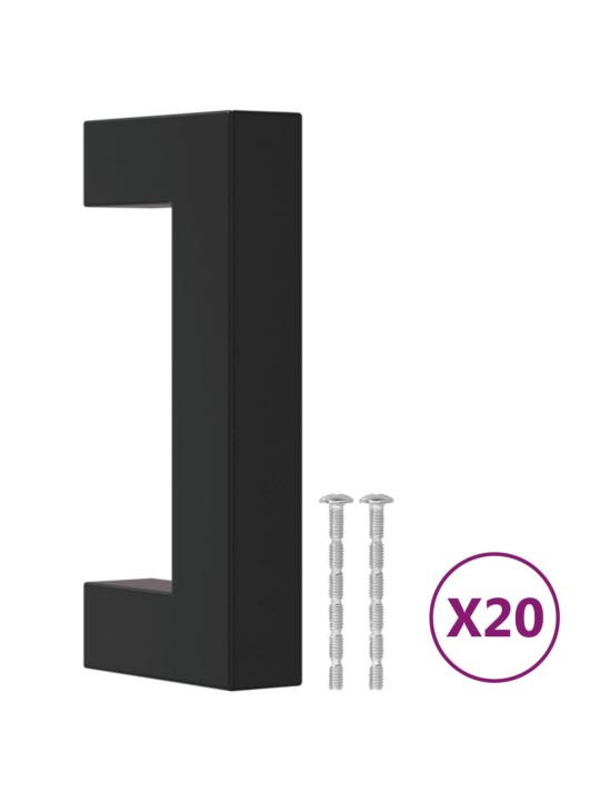 Nábytkové úchytky 20 ks černé 64 mm nerezová ocel