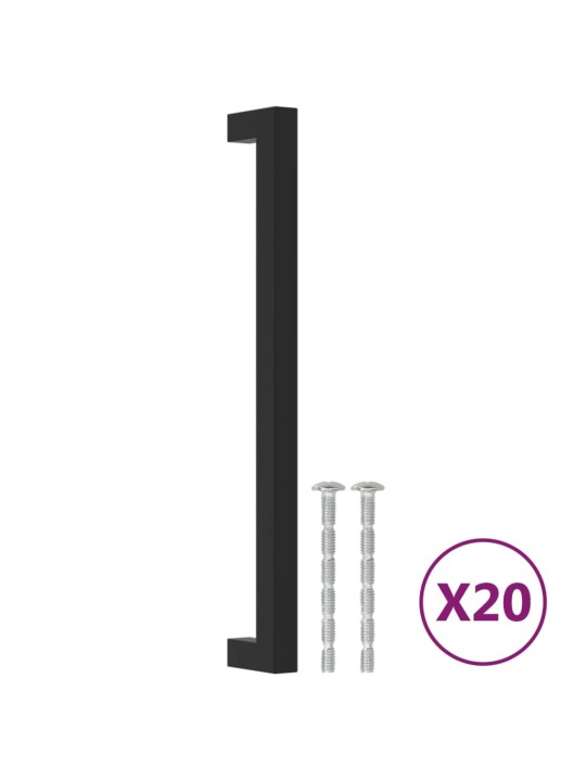 Nábytkové úchytky 20 ks černé 224 mm nerezová ocel